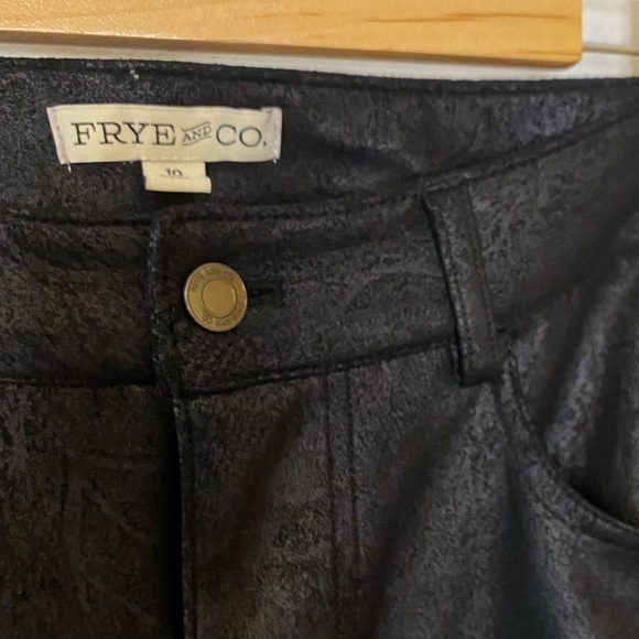 Frye & Company Faux Black Suede Ankle Bootcut Pants - Picture 7 of 8